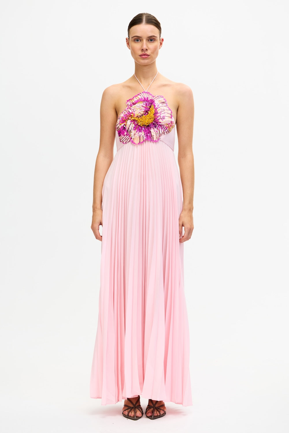 primrose halter dress Brewood Maxi in Yellow flower quinceanera dresses Color:Burgundy/Wine Milumia Women's Elegant Halter