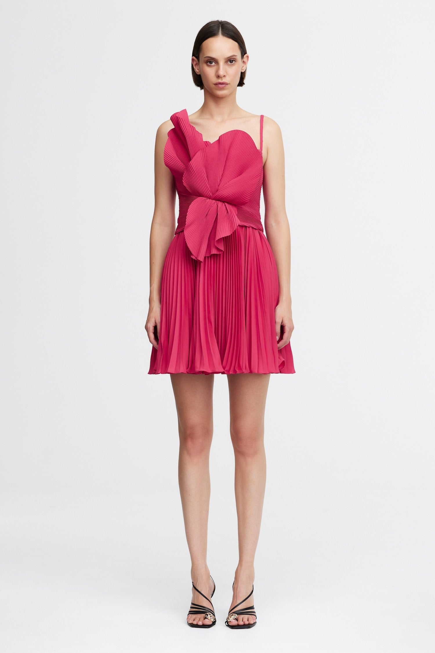Acler Online AU Berry Pink Pleated Mini Dress for Women, AU16 / US12