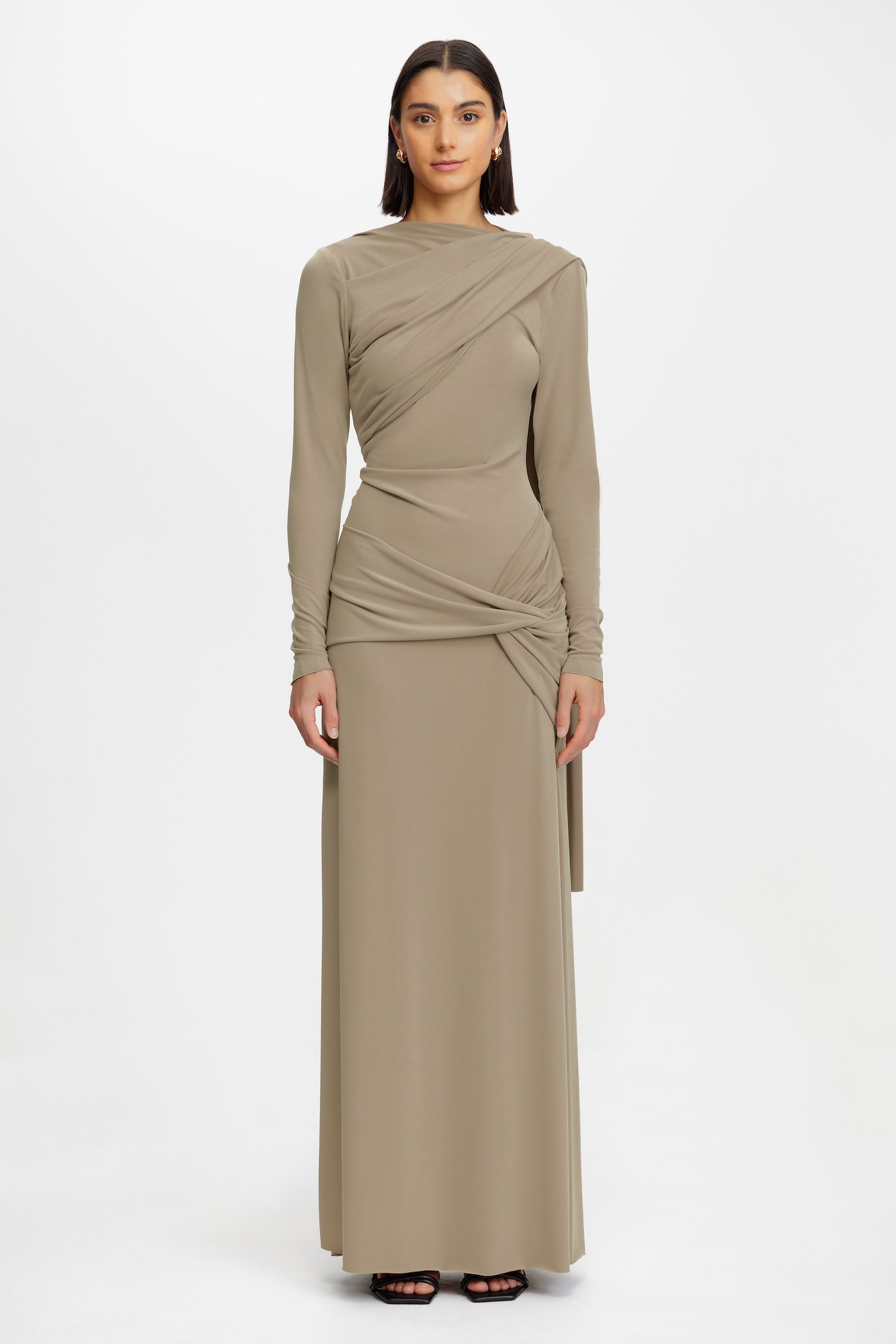 acler patterson maxi dress Acler Online AU Women's Maxi Dress, Oat Latte, AU16/US12