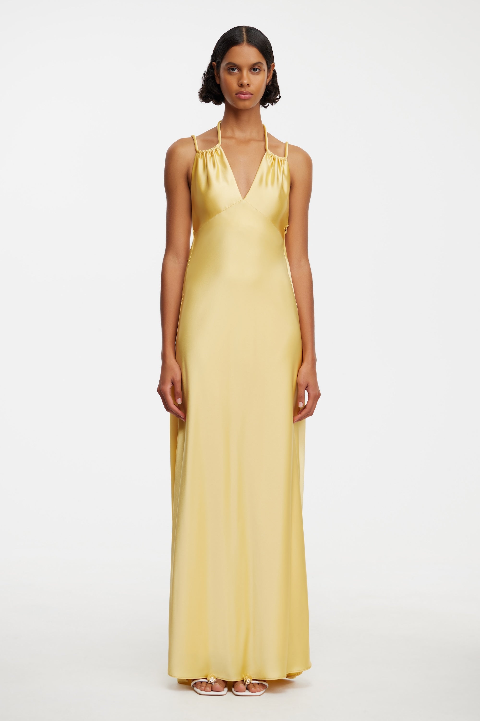 green emerald velvet dress Acler Queensbridge Dress, Gold – Plus One Dress Hire main image 0