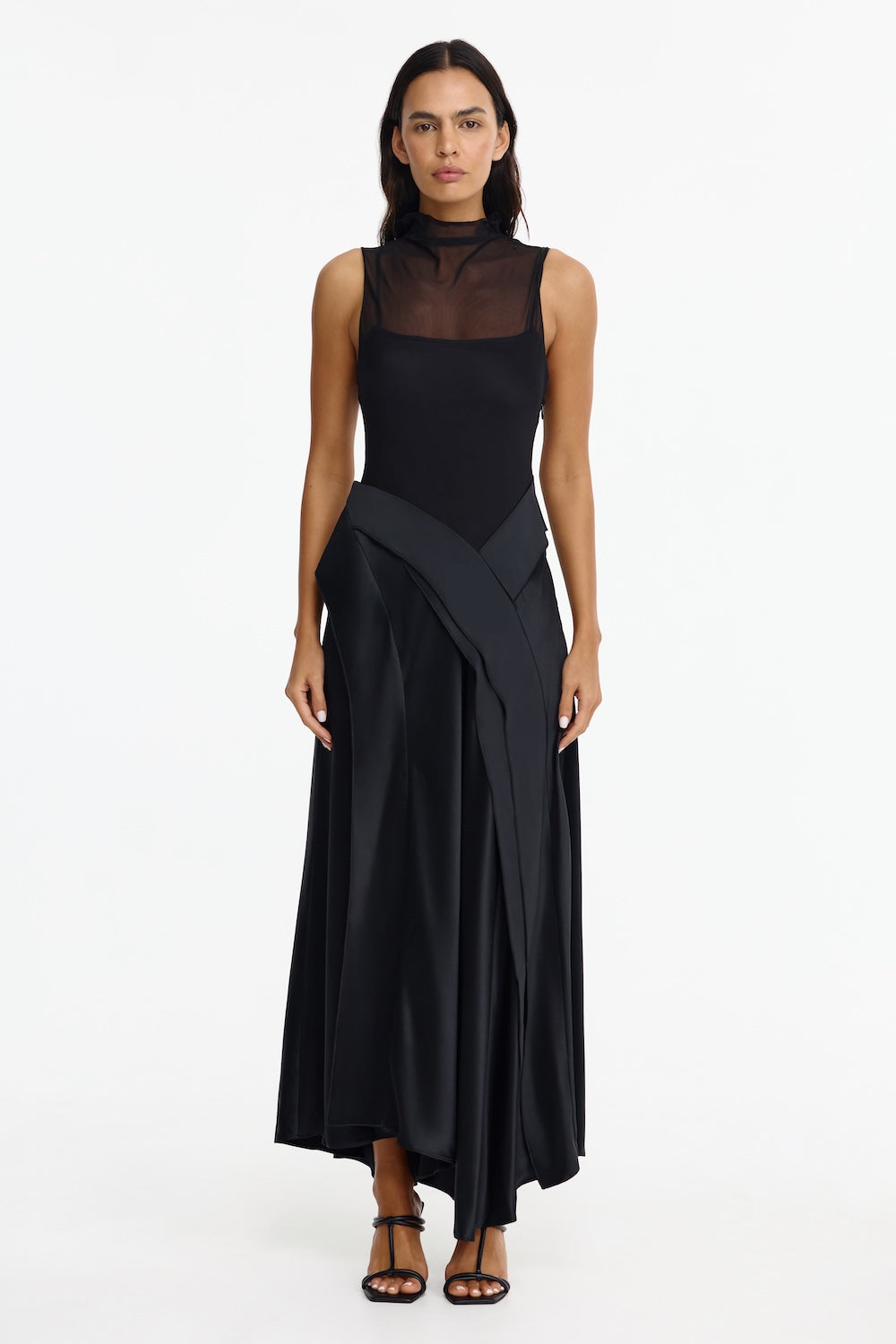 Daleson High Neck Maxi Dress in Black