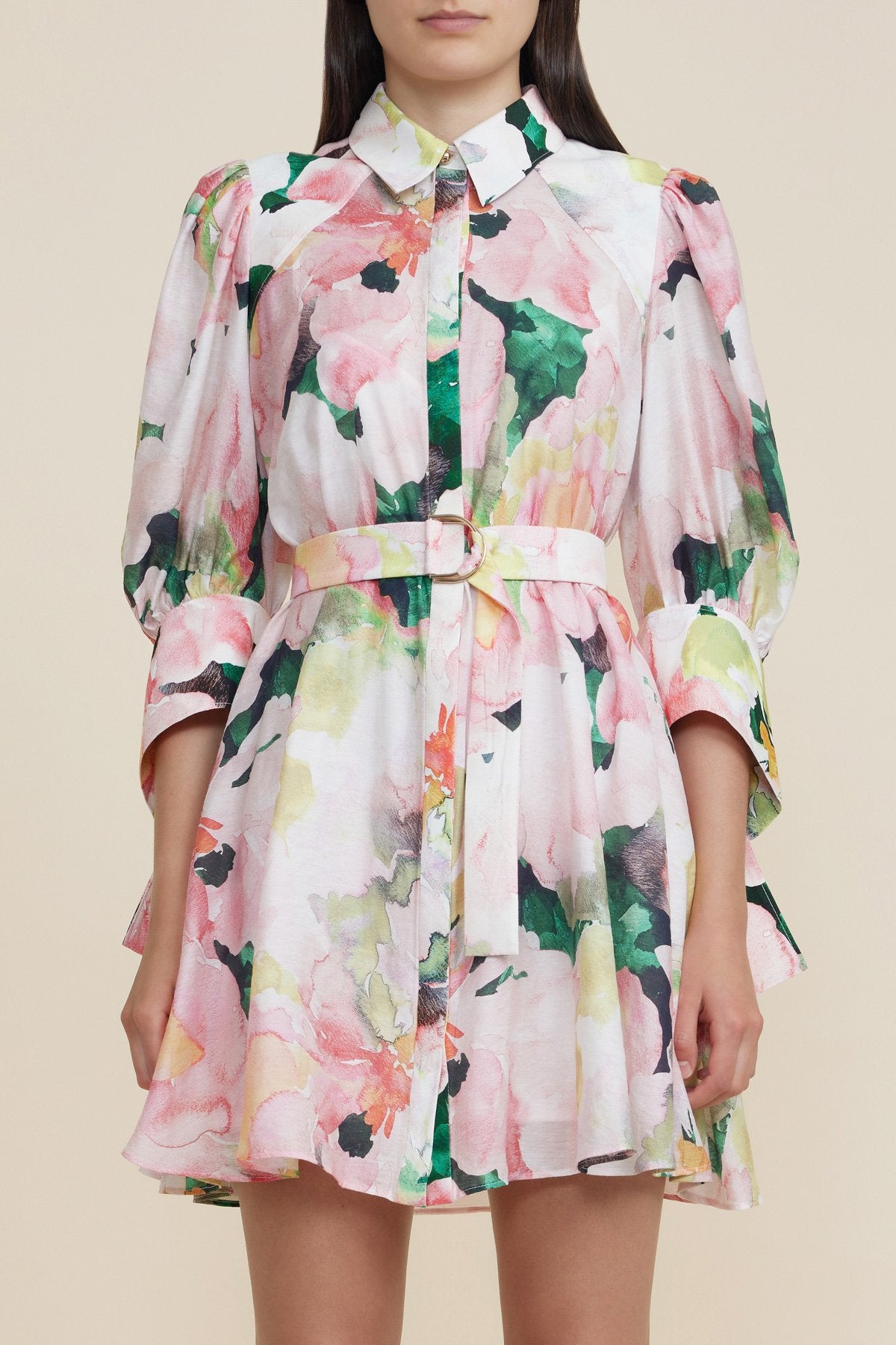 Acler Pagoda floral-print mini dress - ShopStyle