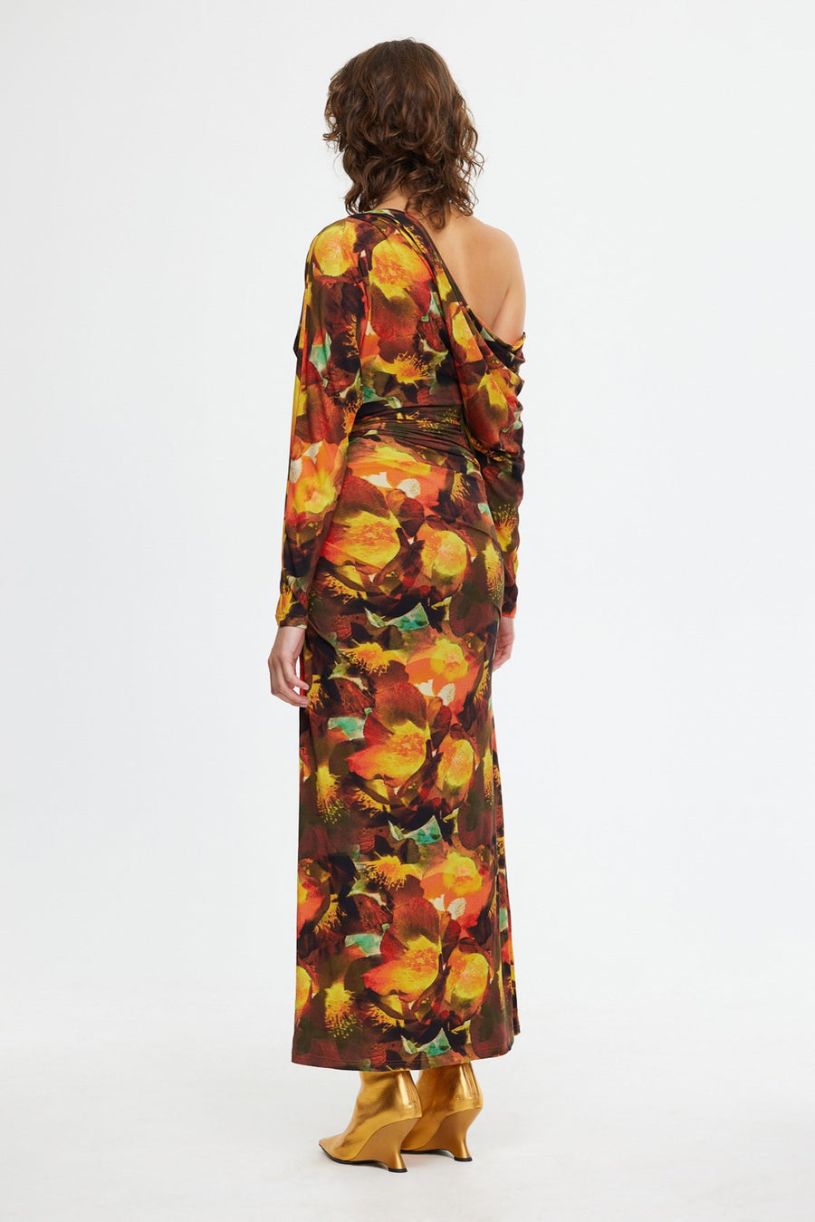 Lenon mixed print midi dress best sale