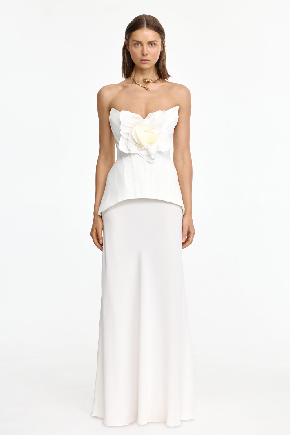 slim fit dress slacks Eileen Strapless Wedding Gown - White main image 0
