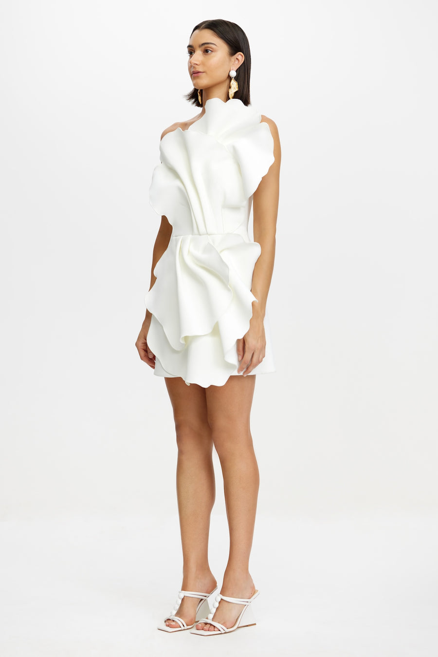 Acler Online AU One-shoulder Mini Dress, Ivory, AU6 US2 Acler Online AU One-shoulder Mini Dress, Ivory, AU6 US2