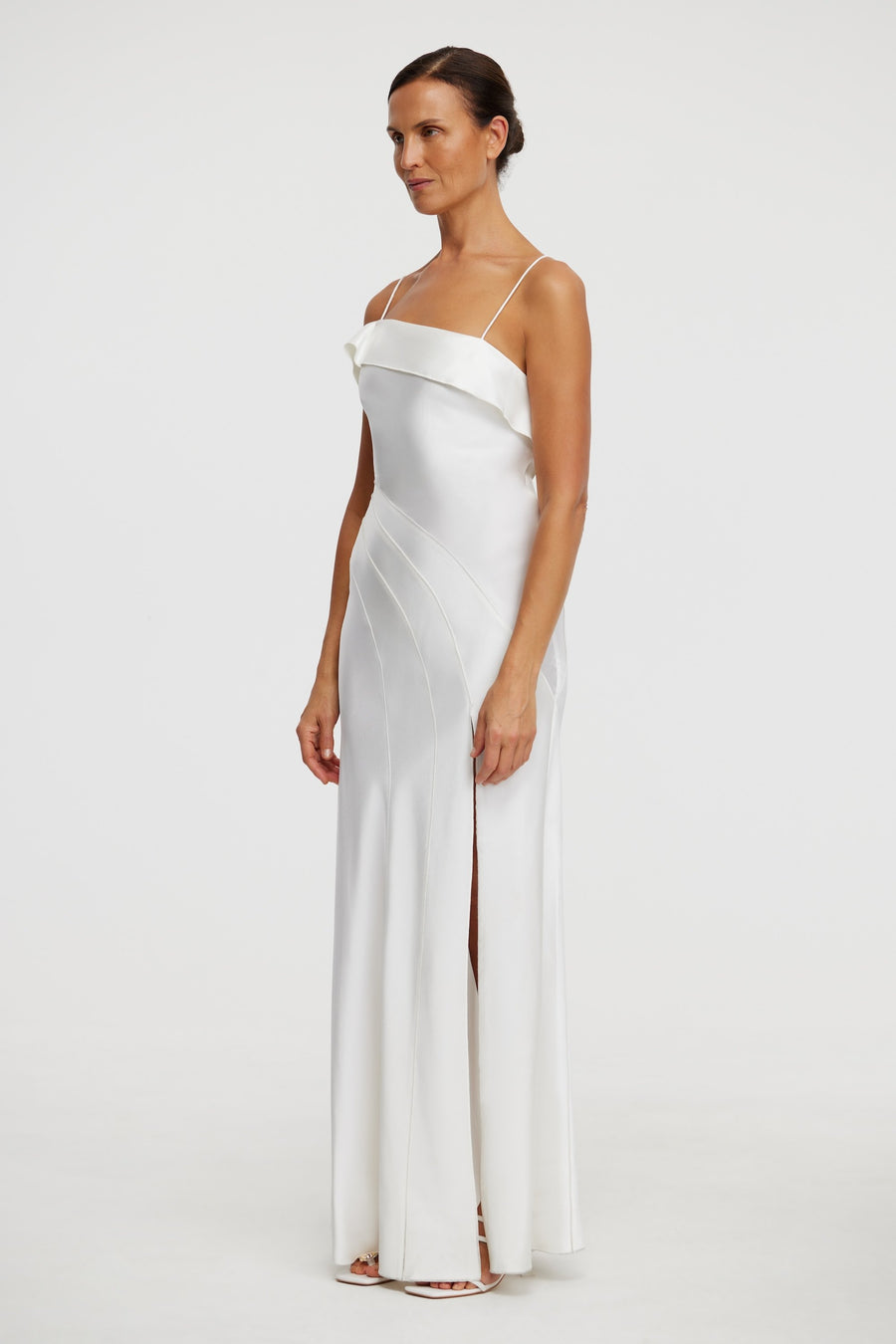 Acler Online AU Ivory Maxi Dress, AU14 US10, Acetate Polyester Blend Acler Online AU Ivory Maxi Dress, AU14 US10, Acetate Polyester Blend
