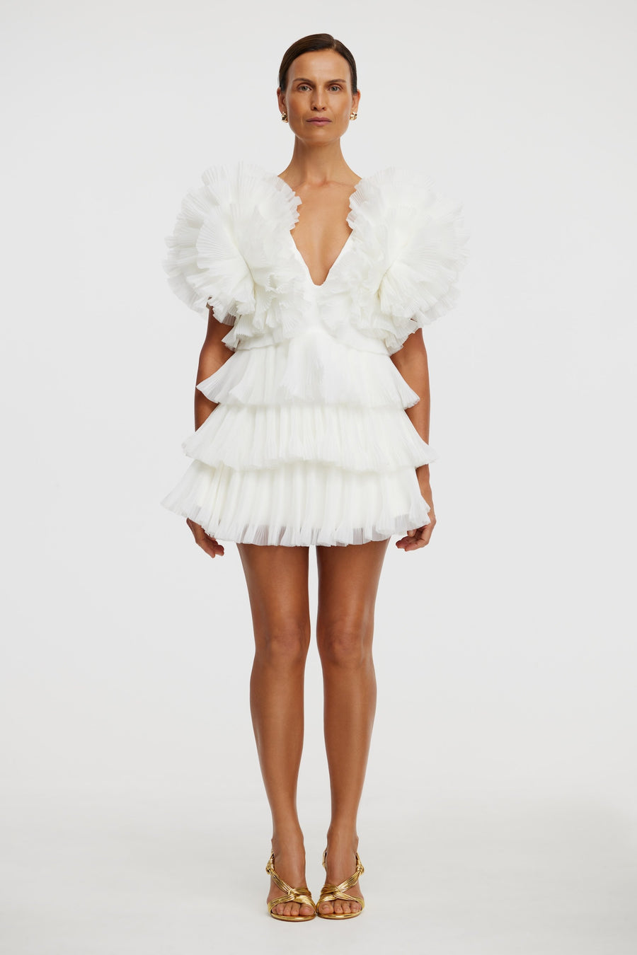 acler pleated mini dress Acler Online AU Gold Ombre Pleated Mini Dress, AU14 US10