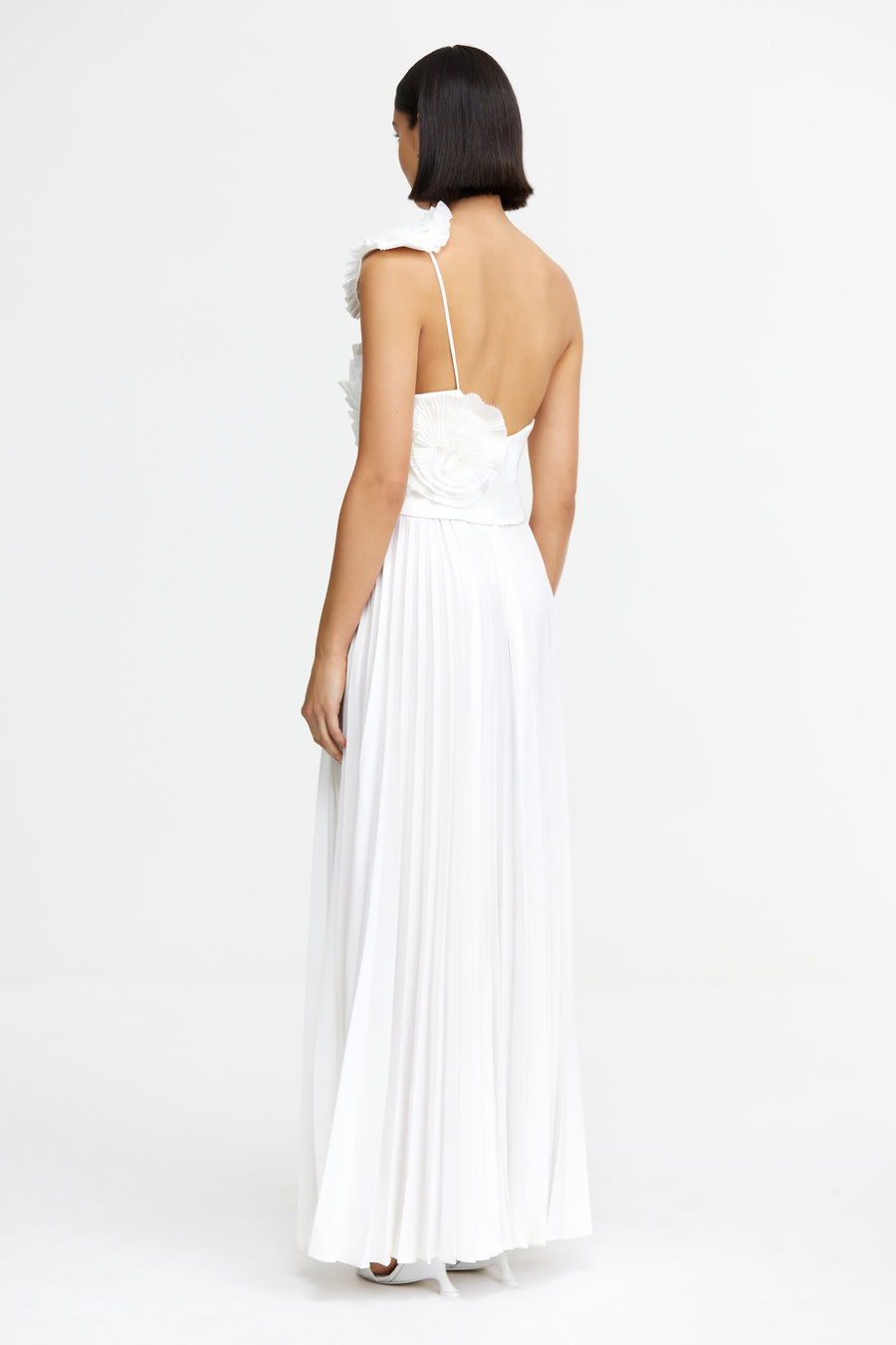 acler white pleated dress Acler - Pleated White Maxi Dress by Acler