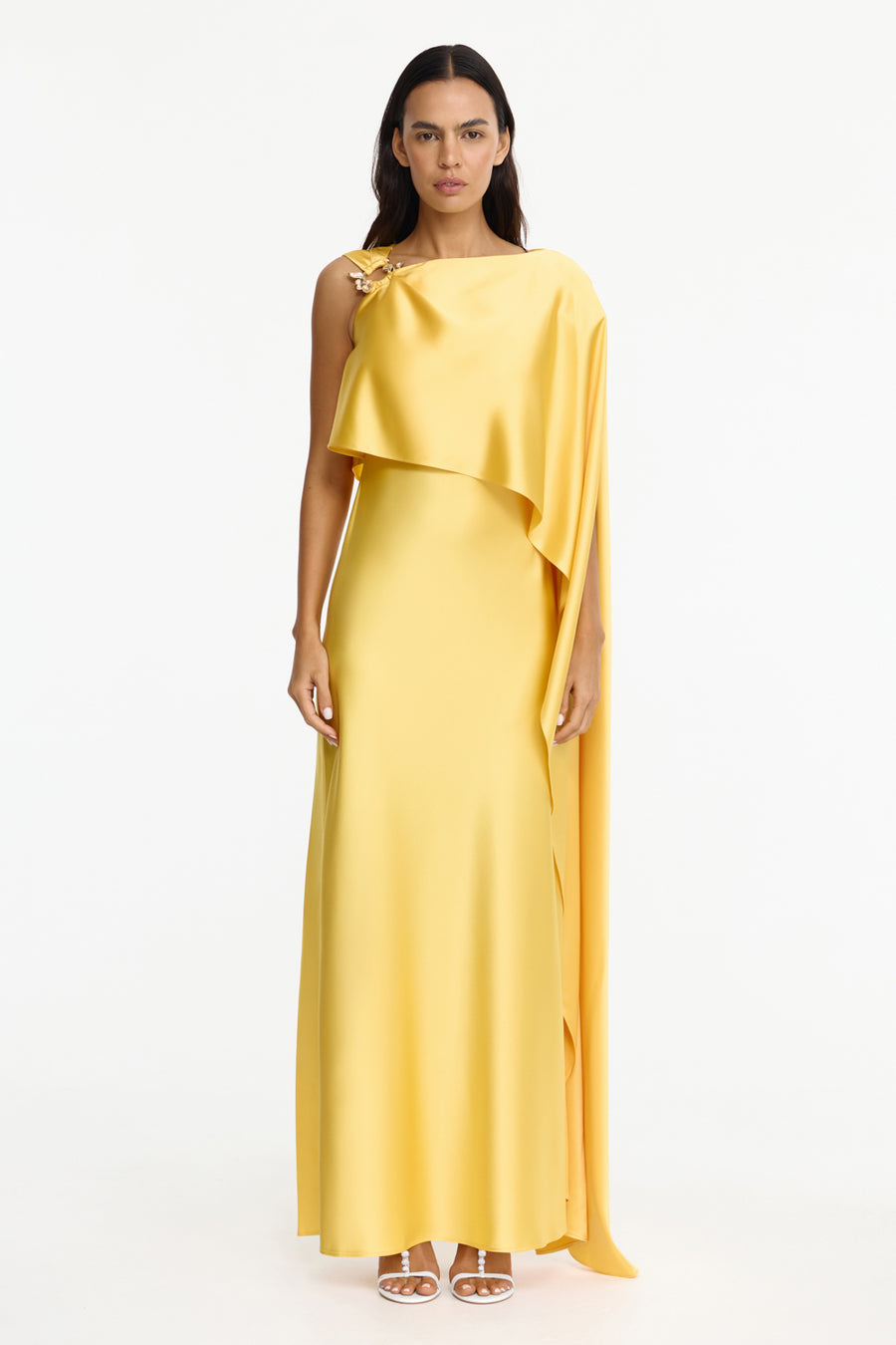 Acler Humfield Maxi Dress In Bright Amber, Size 14 AU