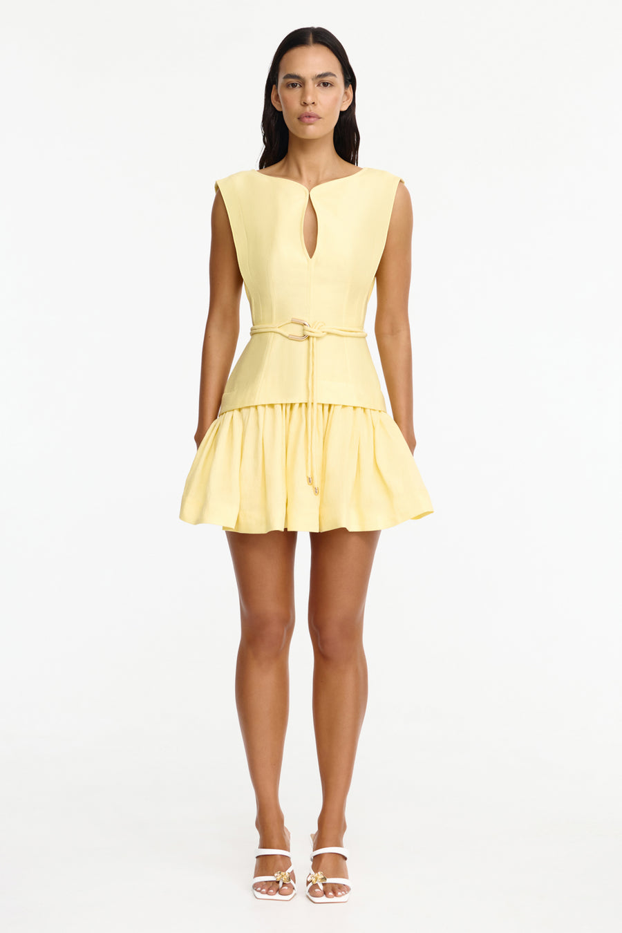 Remly Sleeveless Mini Dress in Yellow Lemon Sorbet Acler Remly Sleeveless Mini Dress in Yellow Lemon Sorbet Acler