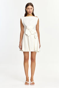 WARRA MINI DRESS by ACLER ONLINE AU, Ivory, AU6 US2, Woven linen blend, Fully lined MINI DRESS