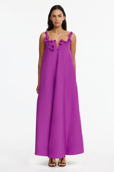 green and purple maxi dress Lilac Purple Floral-Print Long Prom Dress A1135 Lilac / 2 main image 0