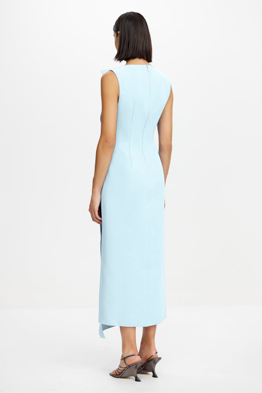 Normanhill Asymmetrical Midi Dress in Powder Blue