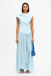 Cornmore Pleated Midi Dress in Powder Blue Acler Cornmore Pleated Midi Dress in Powder Blue Acler