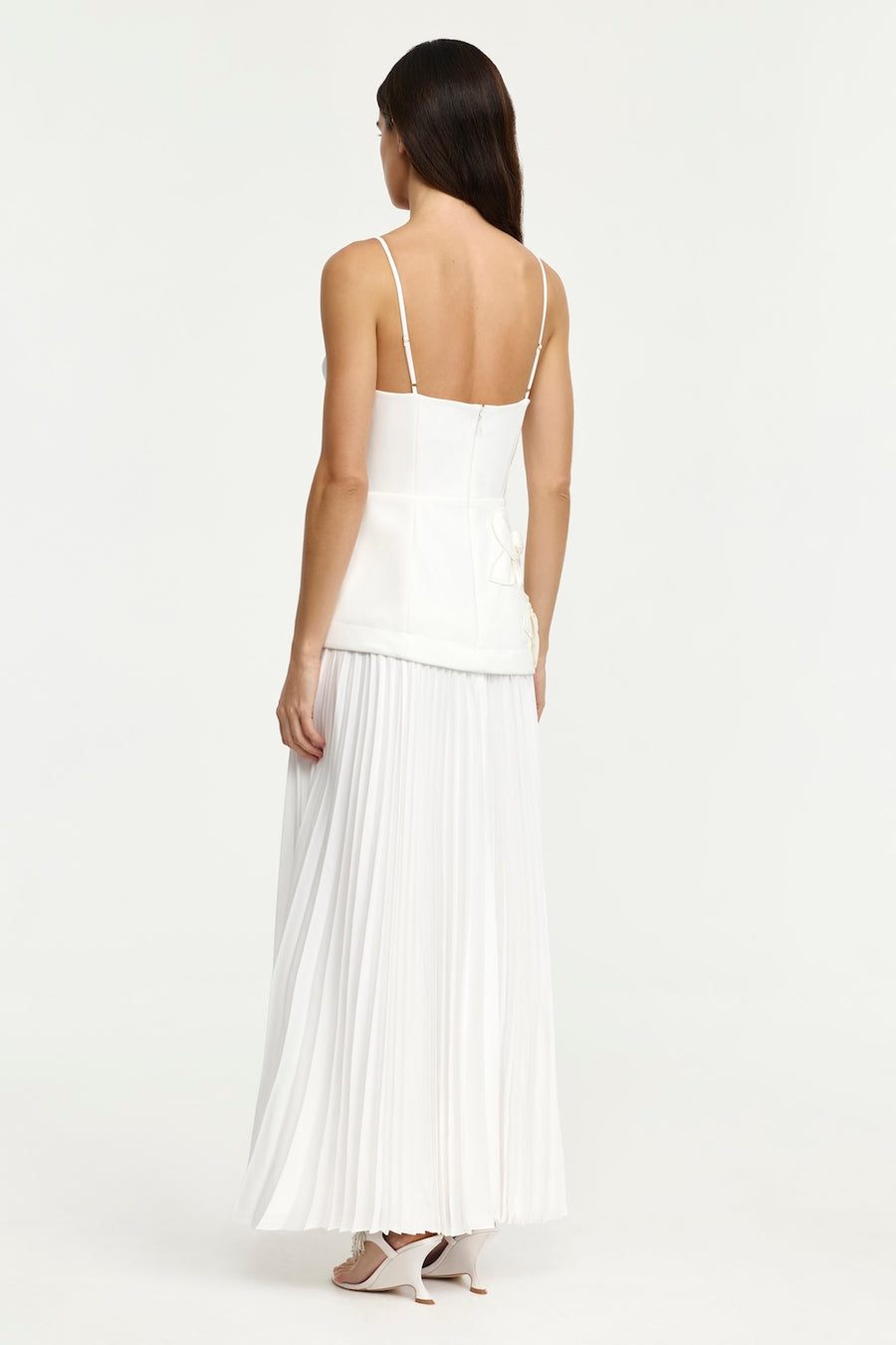 acler white pleated dress Acler Wonastow Pleated Maxi Dress With Belt