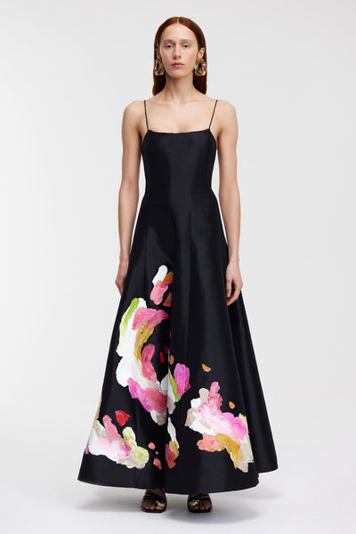 chinese dress ladies Glatton Asymmetrical Maxi Gown in Slate Grey – Acler main image 0