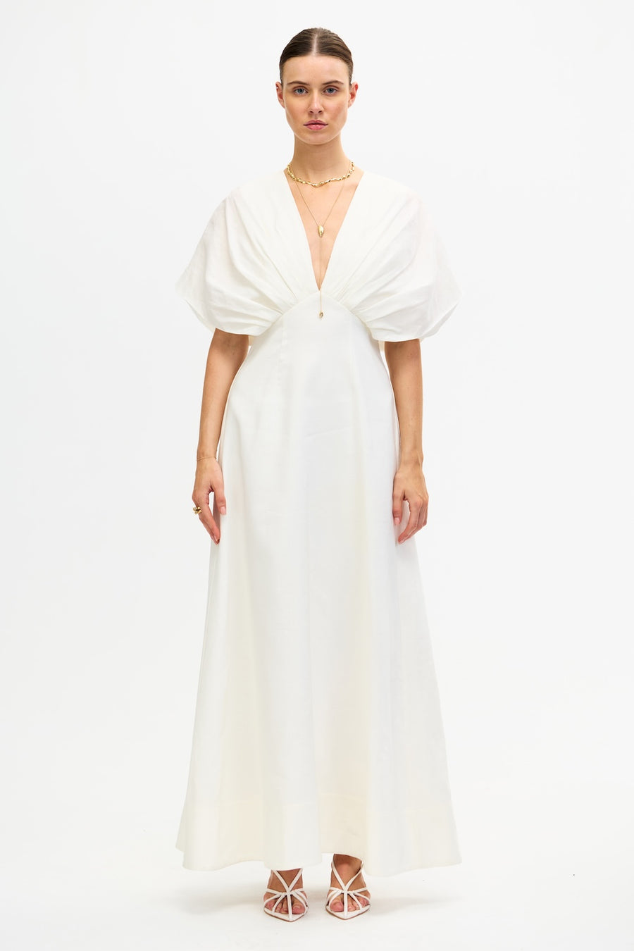modest black maxi dress Muriel Satin Maxi Dress