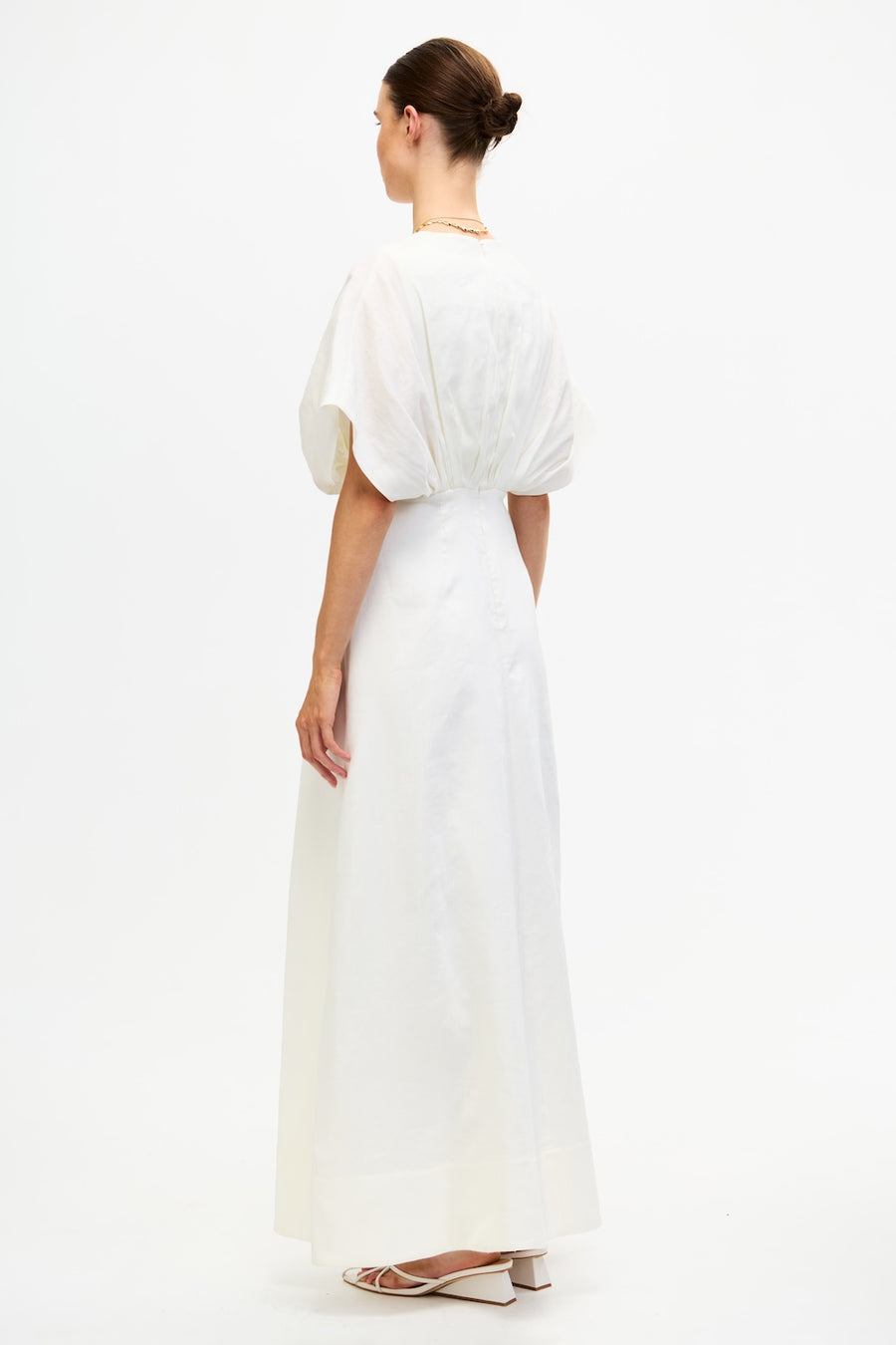 Glamorgan V Neck Maxi Dress in Ivory