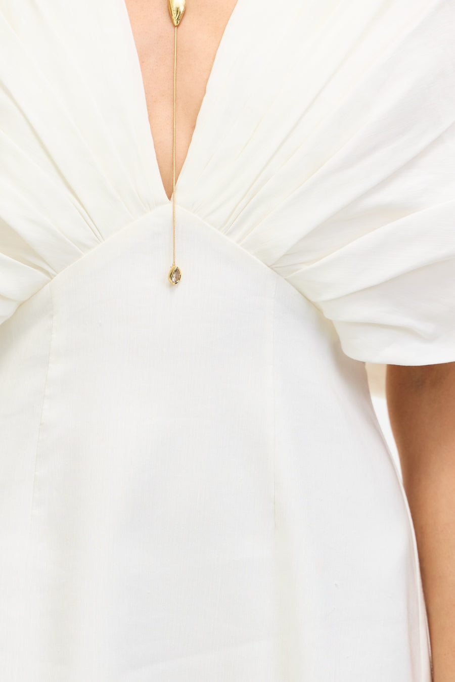 Glamorgan V Neck Maxi Dress in Ivory
