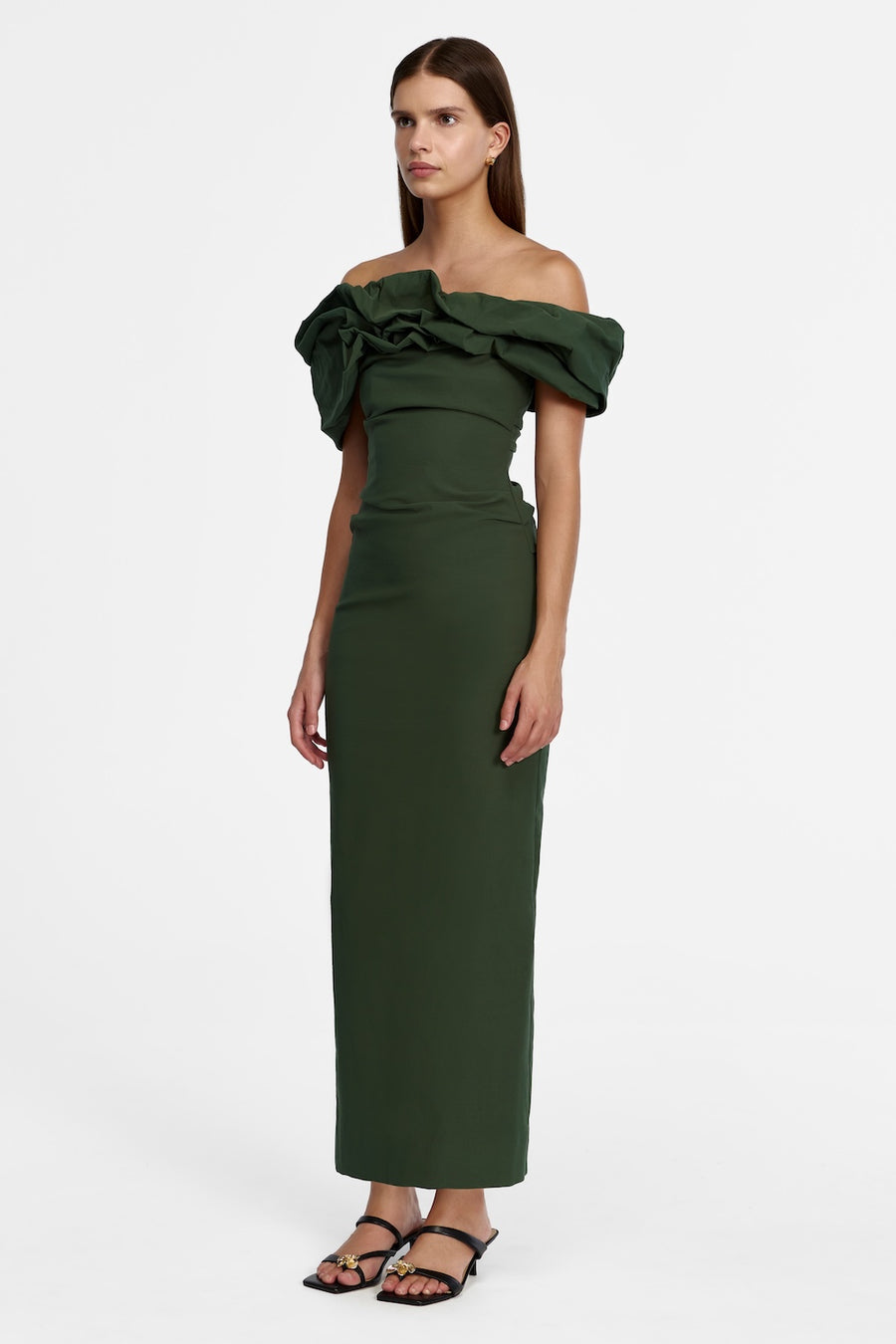 Acler Online AU Fern Green Off-shoulder Maxi Dress, AU16 / US12 Acler Online AU Fern Green Off-shoulder Maxi Dress, AU16 / US12