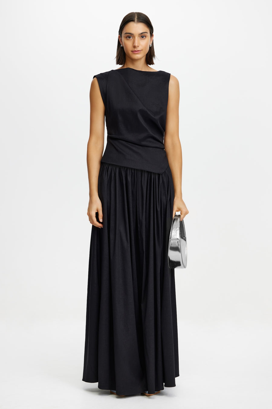 Acler Stopes Maxi Dress In Black, Size 8 Au Acler Stopes Maxi Dress In Black, Size 8 Au