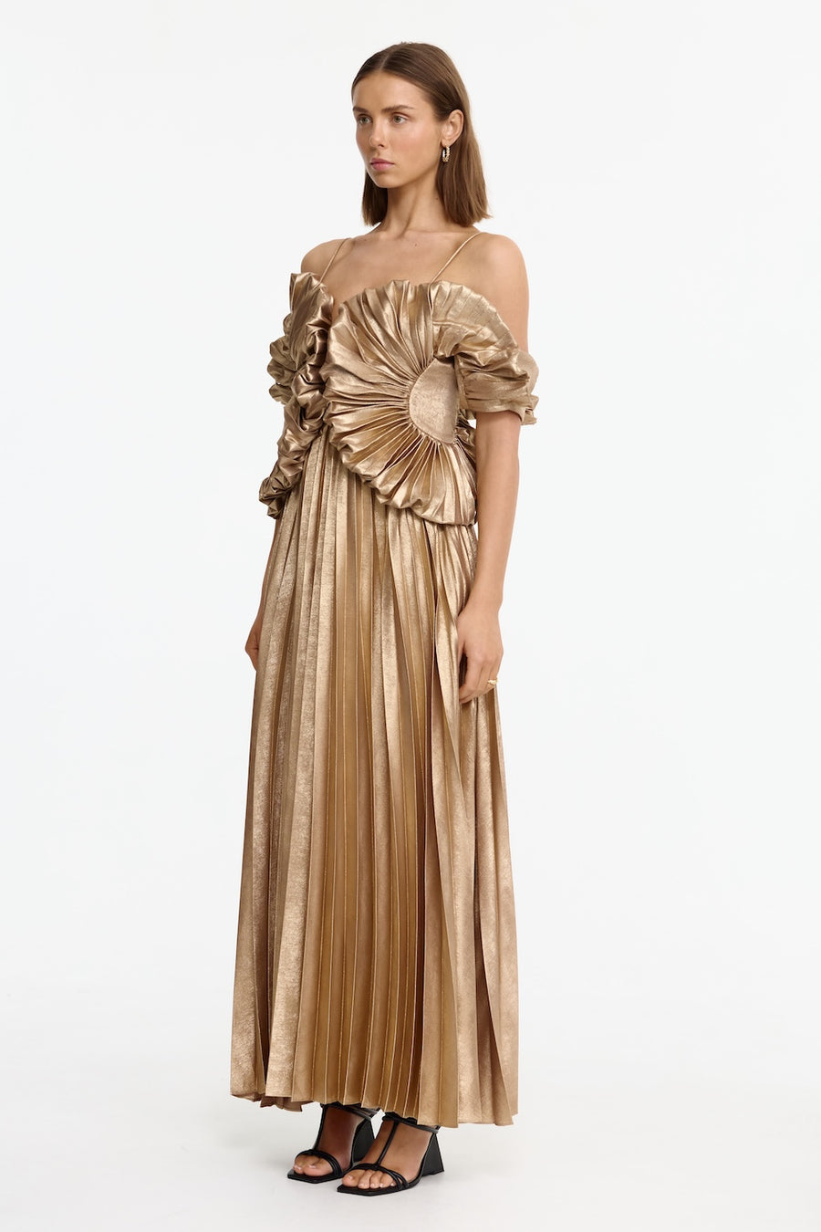 acler richdore off the shoulder draped maxi dress Acler Richdore Off-the-Shoulder Draped Maxi Dress