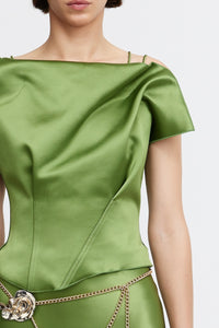 acler fernlea midi dress Acler Online AU Fern Green Off-shoulder Maxi Dress, AU16 / US12