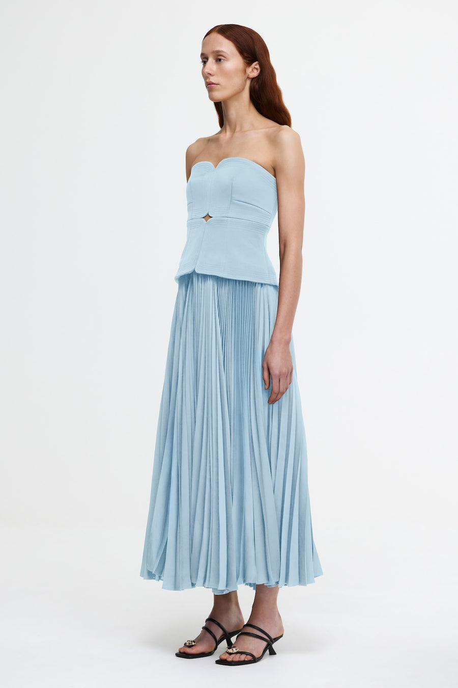 acler avonlea midi dress in watercolour stripe Avonlea Midi Dress