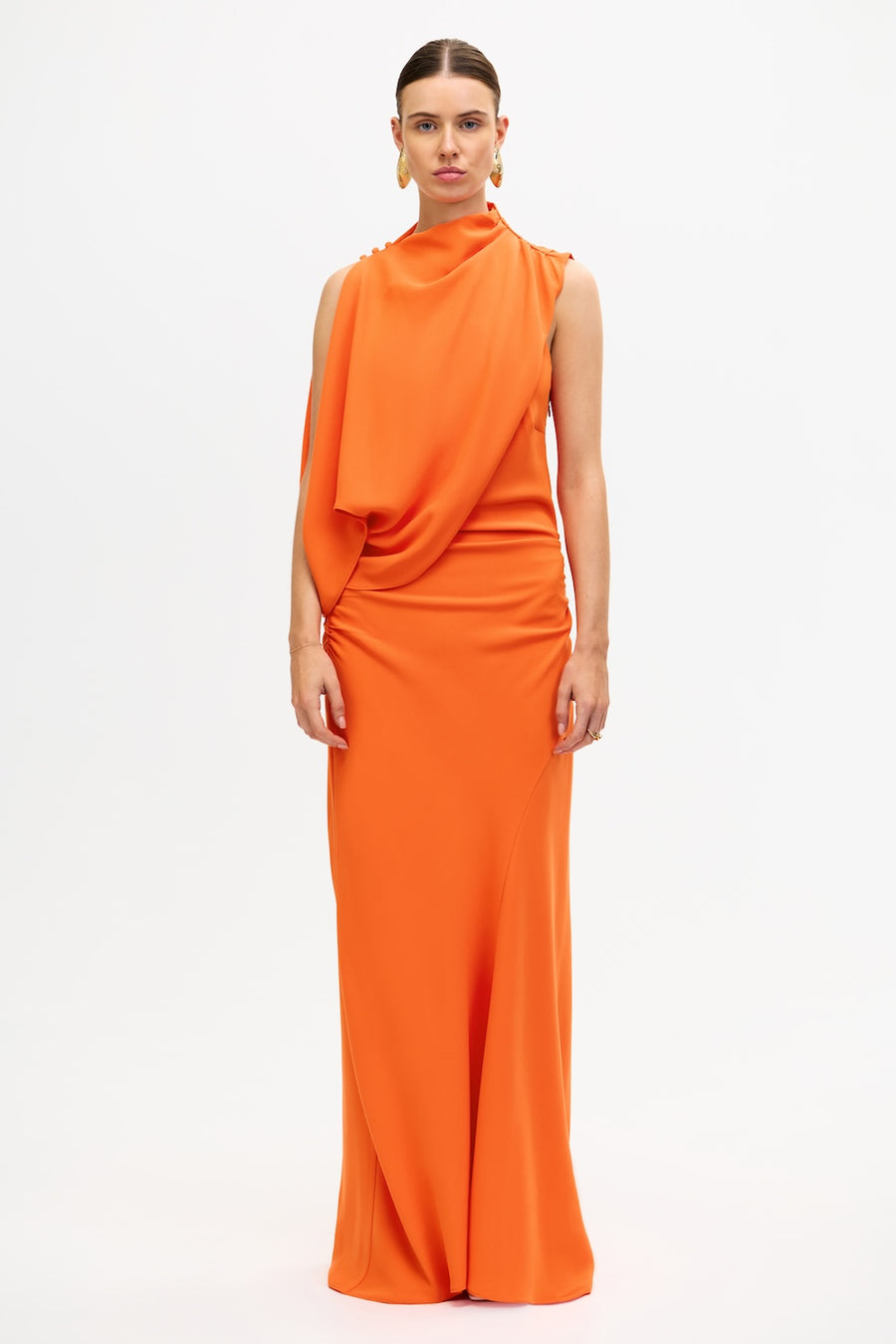 acler orange dress WILCOTT MAXI Kalita Clothing for Women Maxi Slip Dress Color:WHITE-MULTI With its v