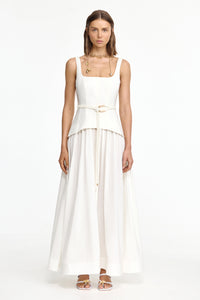 Acler Online AU Ivory Maxi Dress for Women, AU12 US8, Sleeveless, Linen Blend