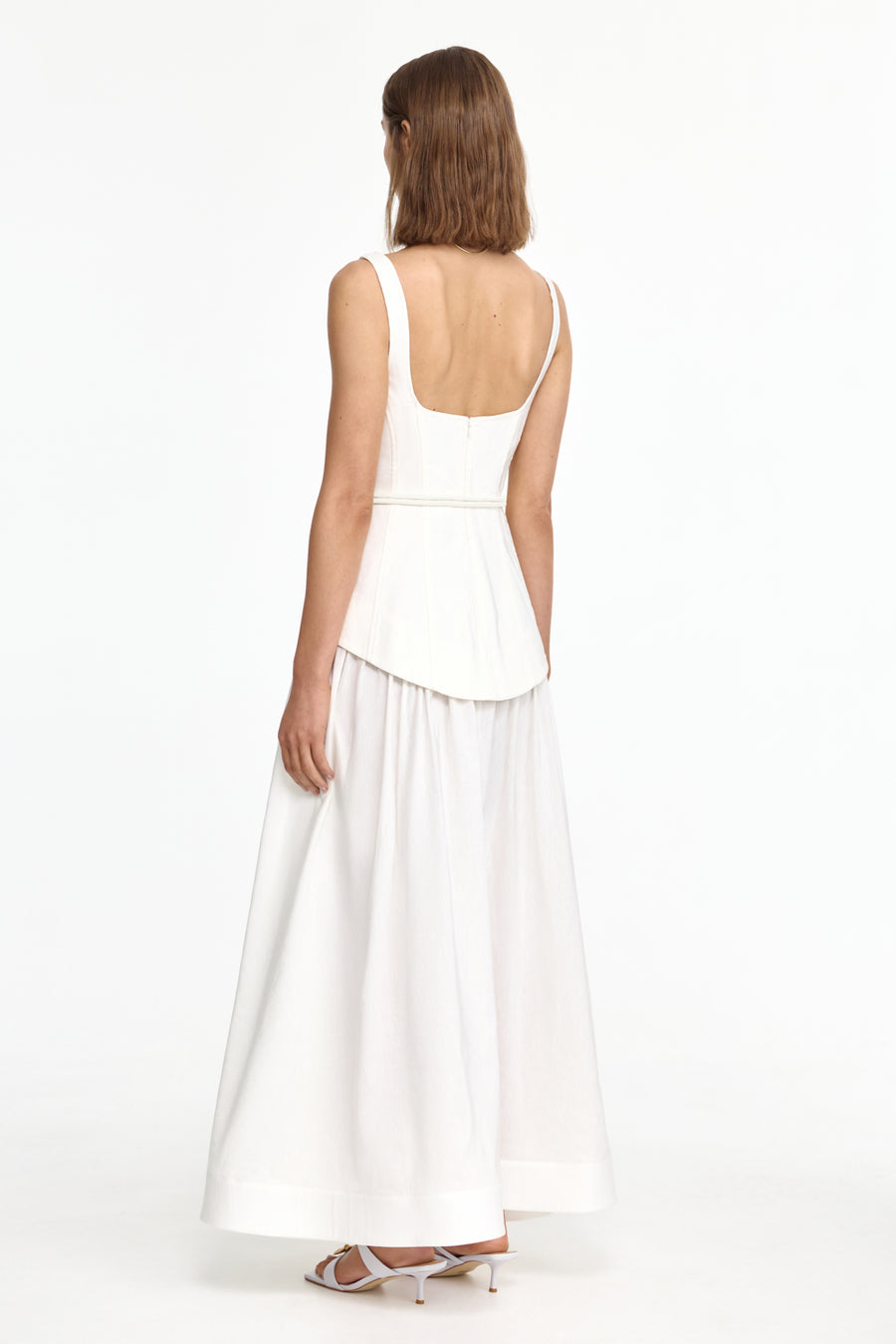 Acler Online AU Ivory Maxi Dress for Women, AU12 US8, Sleeveless, Linen Blend