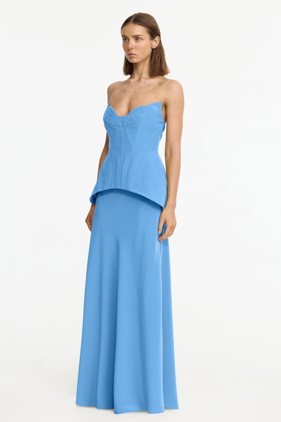 Acler Online AU Alt Blue Strapless Maxi Dress, AU14 US10
