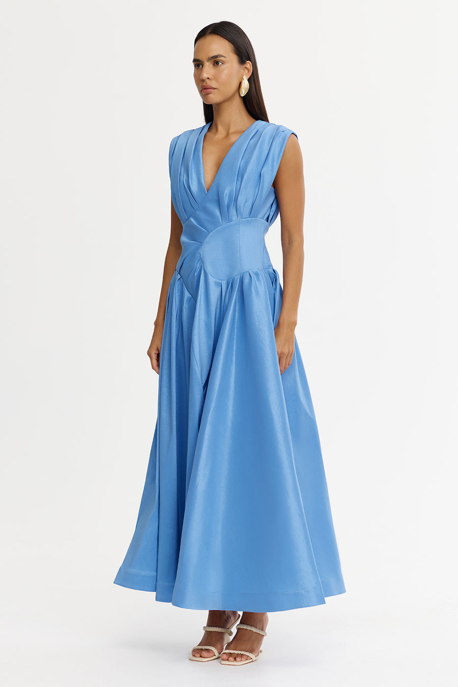 acler blue pleated dress Online AU Women's Maxi Dress, Lake Blue, AU6 US2 Black Lace Ruffle Asymmetrical