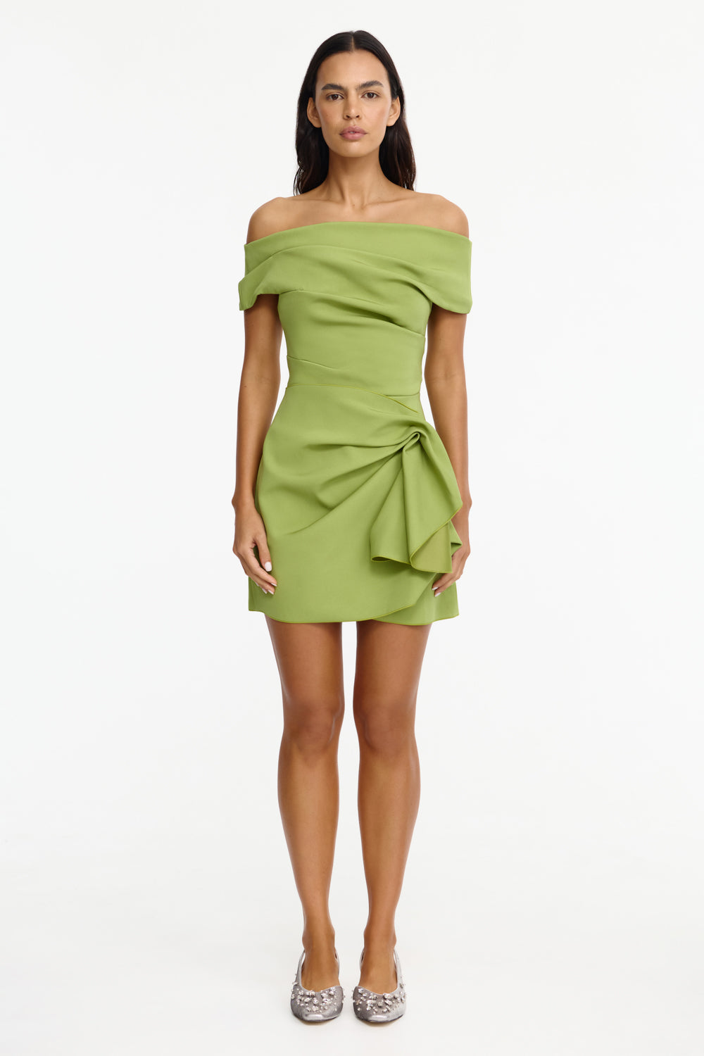 green emerald velvet dress ROSSGREEN MINI DRESS  Acler