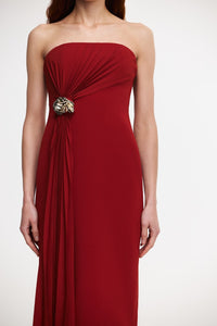 Whitnell Women's Strapless Midi Dress, Burgundy, AU16 / US12